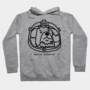 Space General Fergus Dog Astronaut Portrait Outline Hoodie